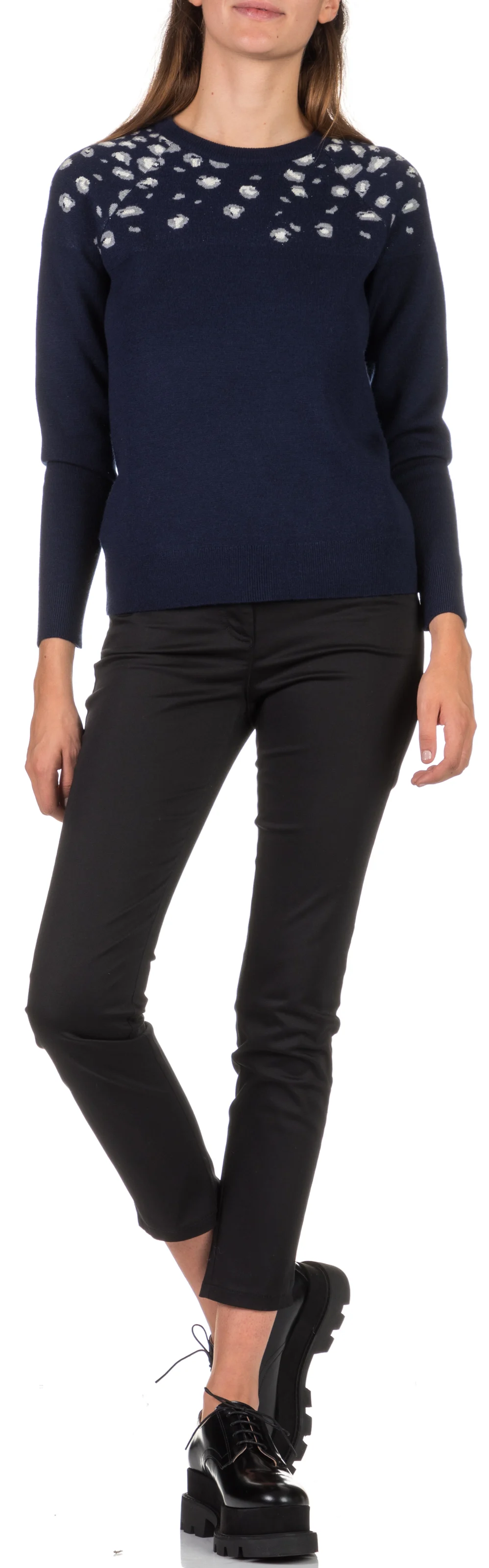 Pantalon slim 7/8 en coton | Noir