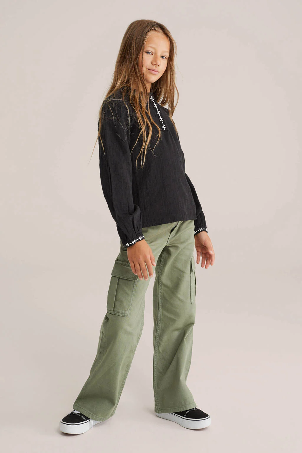 WE Fashion Blue Ridge loose cargo broek groen