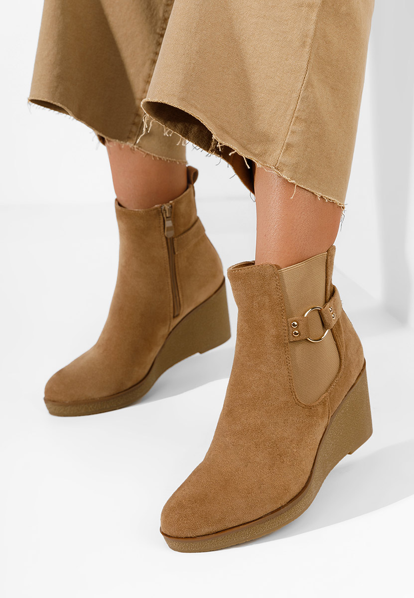 Bottines compensées chameau Larimar