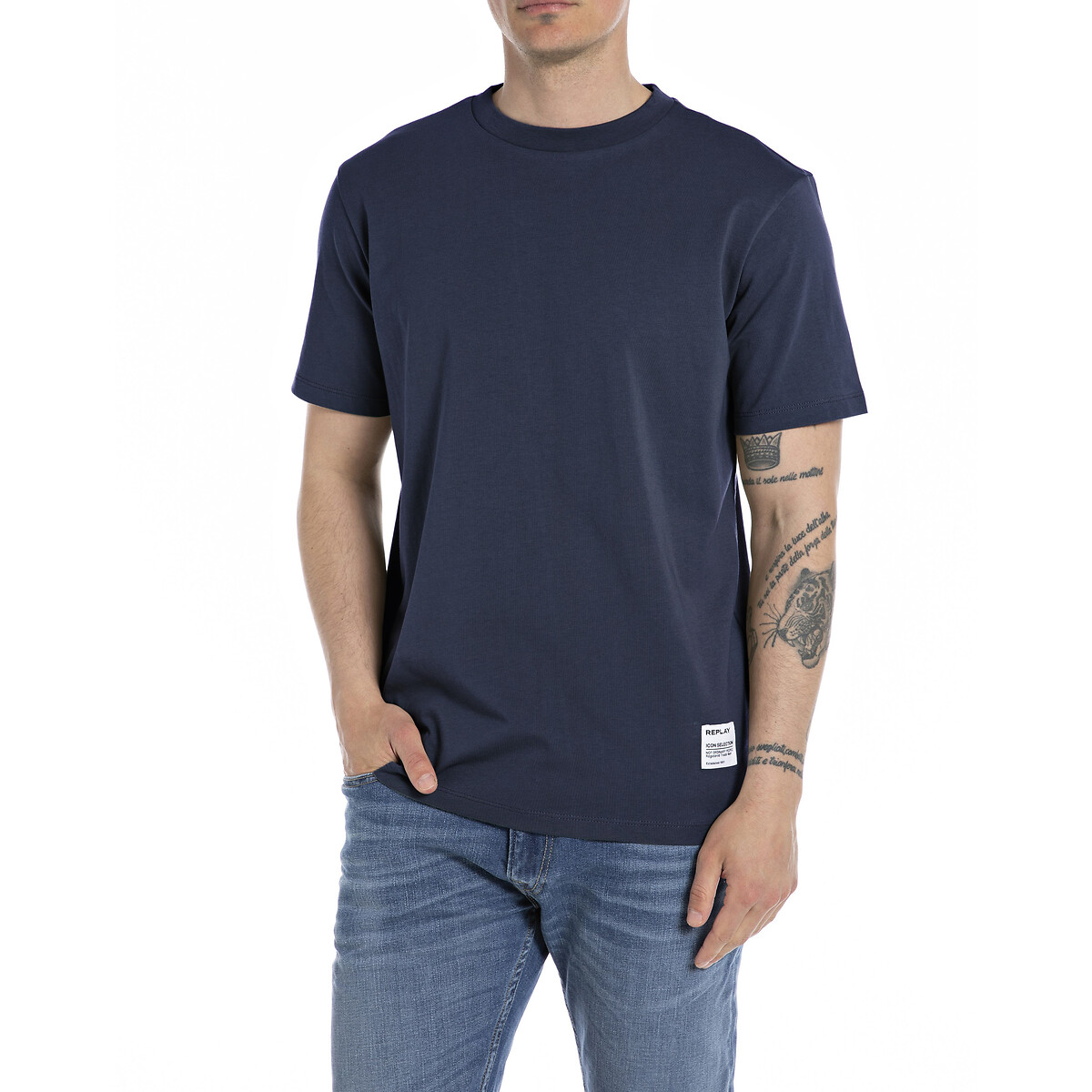 REPLAY<br>Camiseta com gola redonda