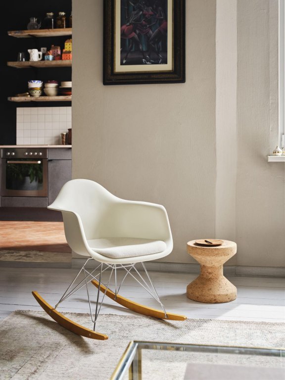 Vitra Eames RAR schommelstoel vast zitkussen Seablue