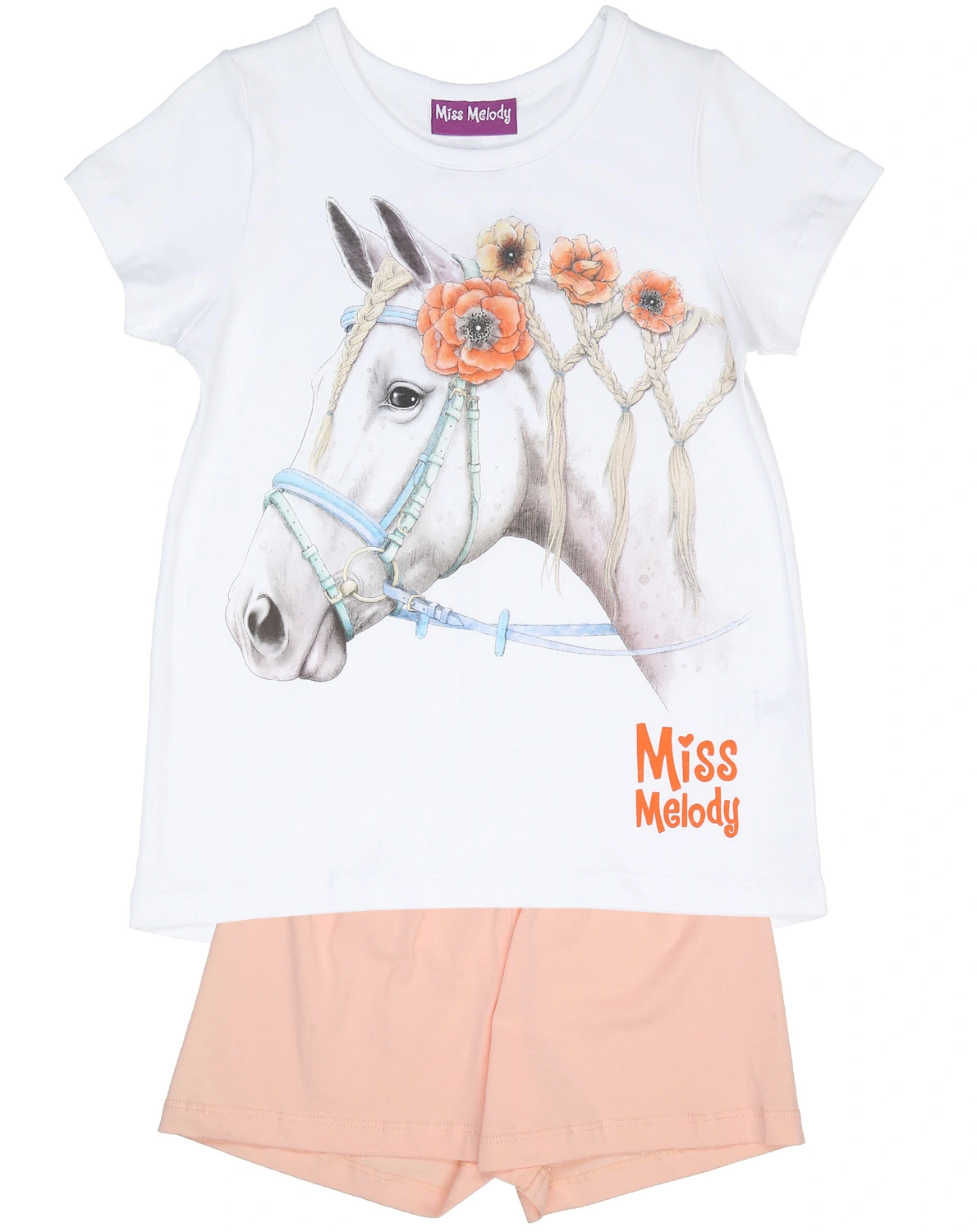 Schlafanzug MISS MELODY kurz in bright white