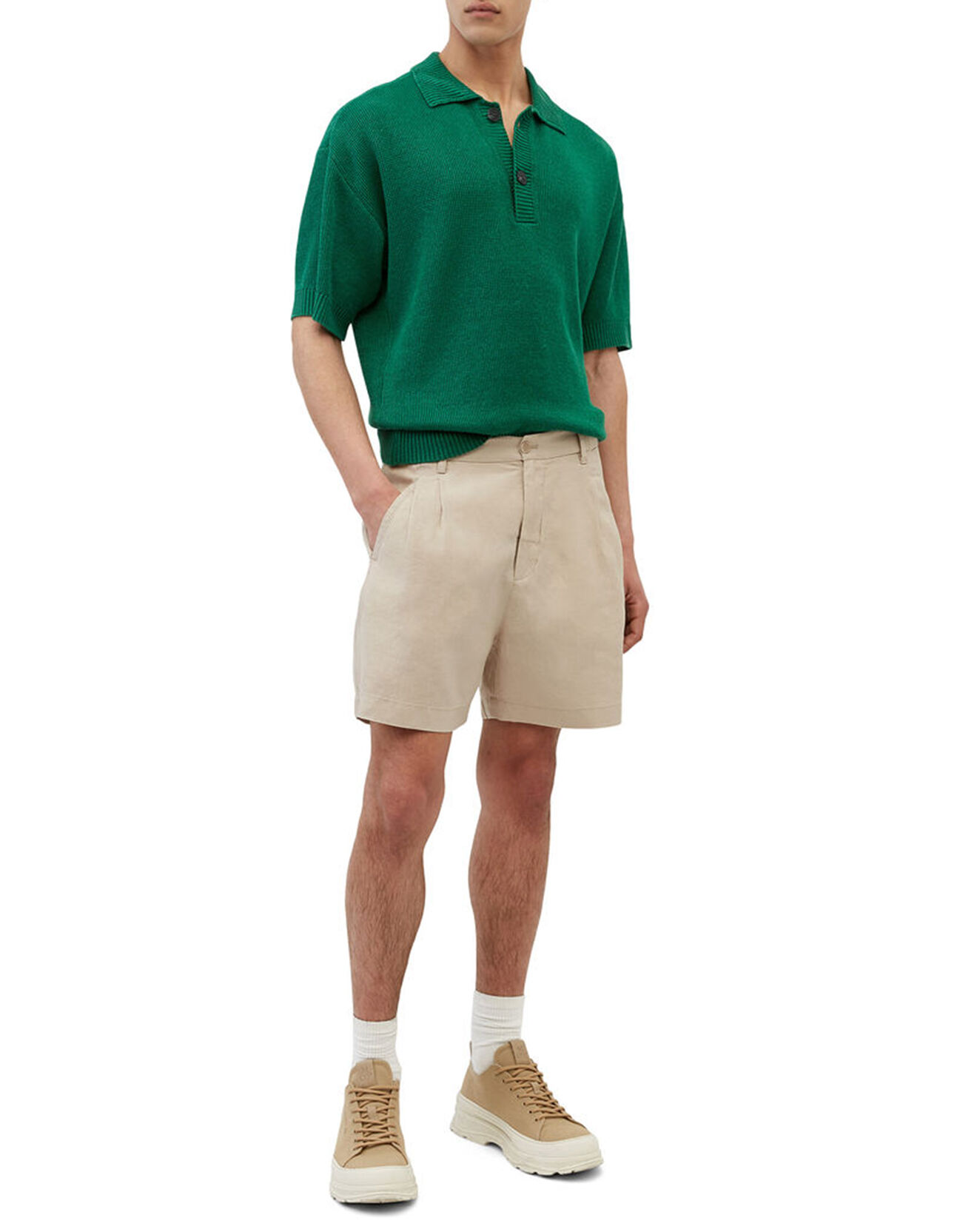Marc O'Polo Short 100% Lin Lavsjo Pinces beige
