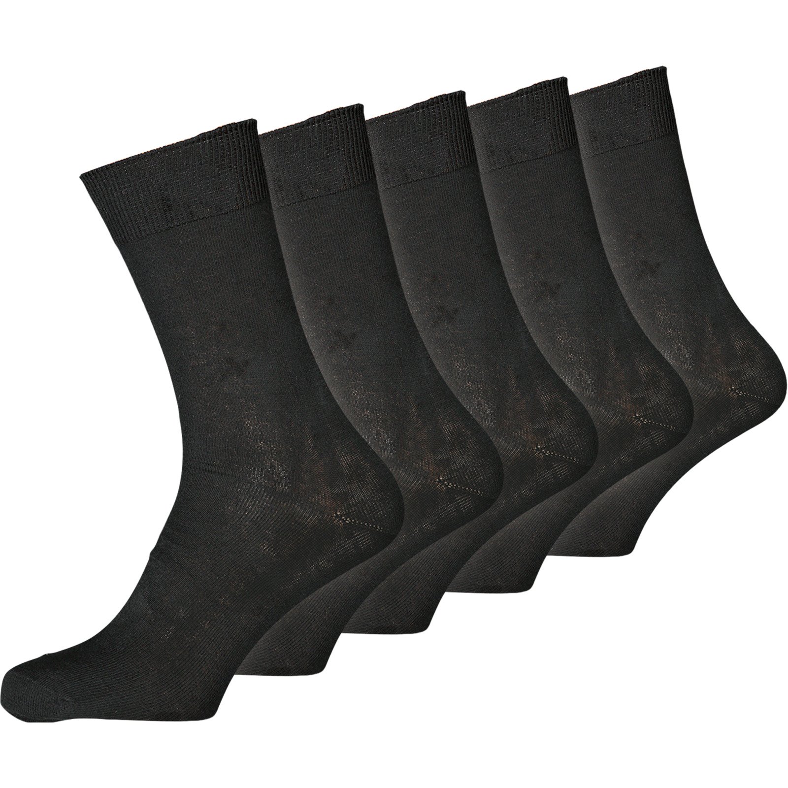 Herren-Socken uni schwarz, 5 Paar