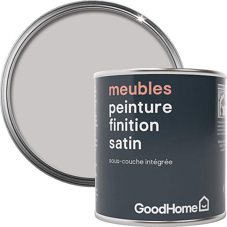 Peinture de rénovation meubles GoodHome blanc White Plains satin 125ml