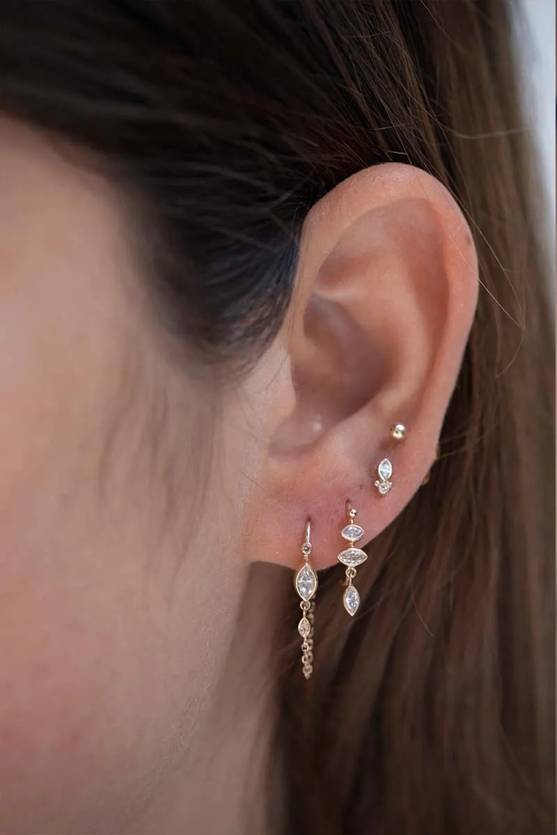 Boucle d'oreille créole Moonstone And Diamond Eye Celine Daoust