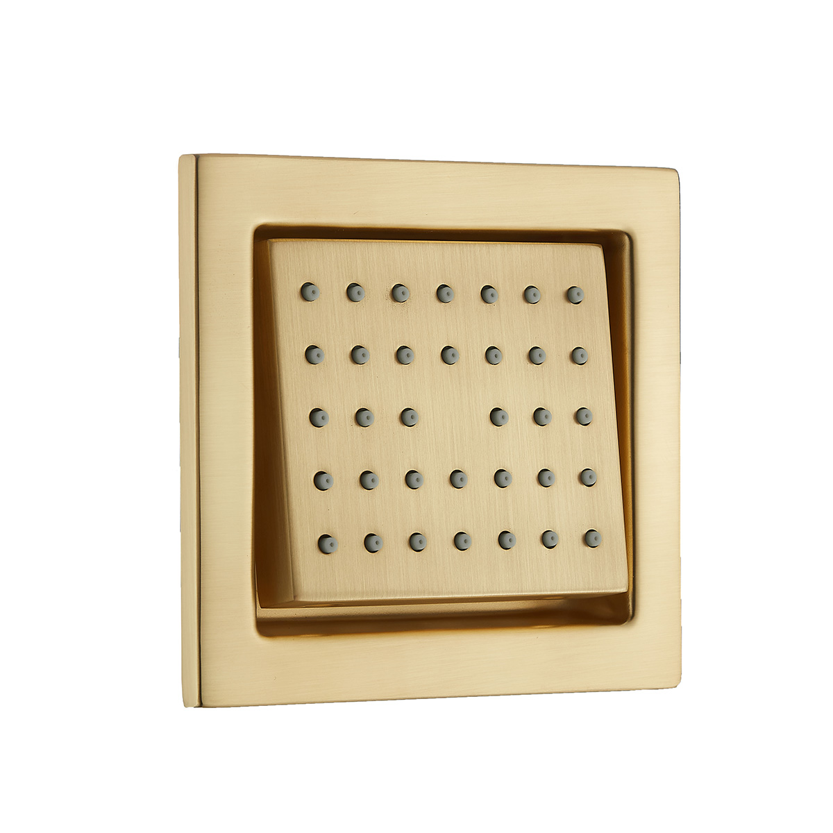Saniclear Brass inbouw massage jet vierkant geborsteld messing - mat goud