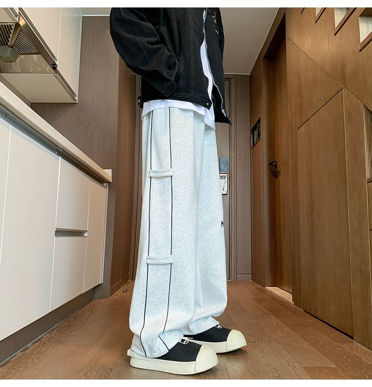 Diphon - Rechte joggingbroek met trekkoord en geborduurde letters