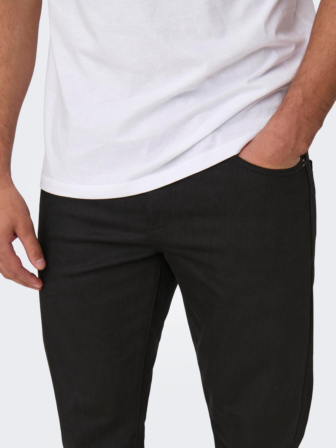 ONSWEFT Mittlere Taille Normal geschnitten Jeans Black Denim