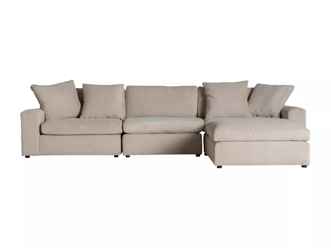 Repose- pied en polyester crème 88x88x42 cm