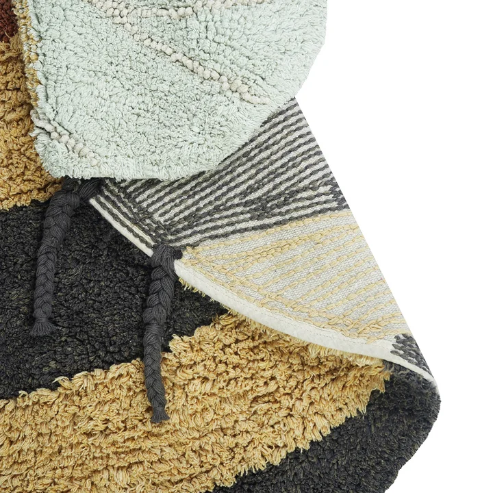Lorena Canals - Bee waschbarer Teppich, 115 x 150 cm, dark honey / dunkelgrau / chestnut