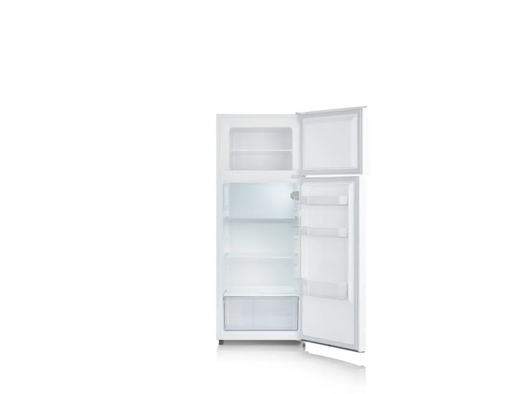 SEVERIN DT 8760 - Køleskab/fryser - top-fryser - bredde: 54.2 cm - dybde: 55 cm - højde: 143.4 cm - 206 liter - Klasse E - hvid