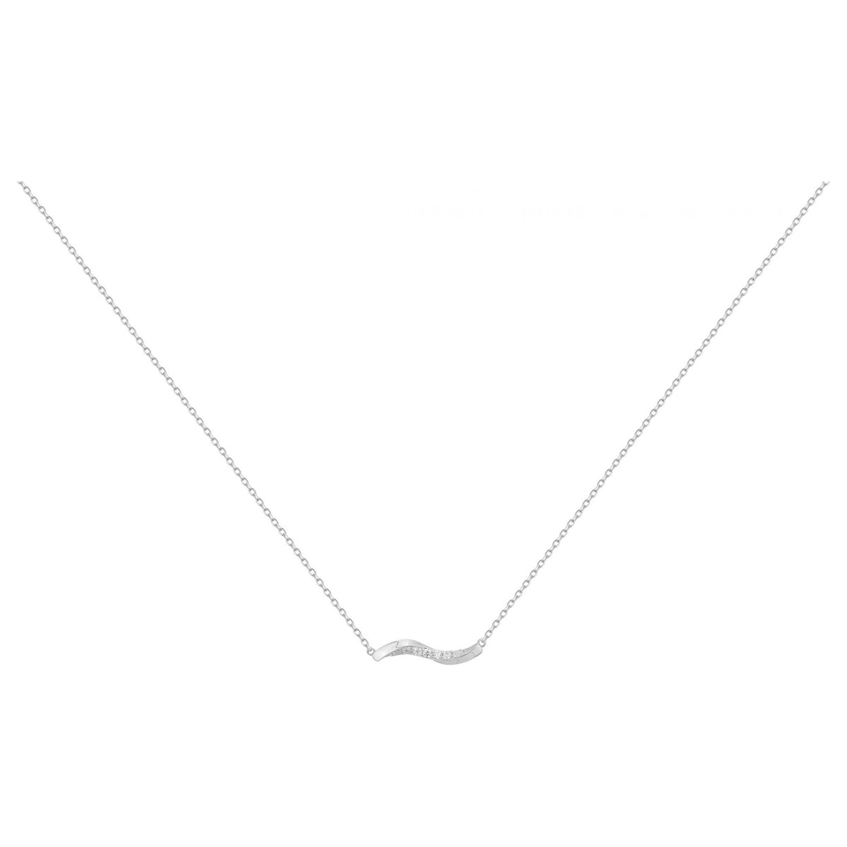 Collier mono-motif en Argent avec oxyde de zirconium blanc