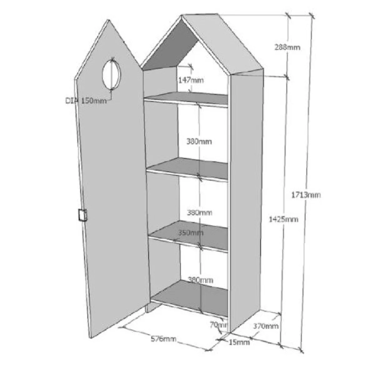 VIPACK CASAMI Armoire 1 porte - Blanc