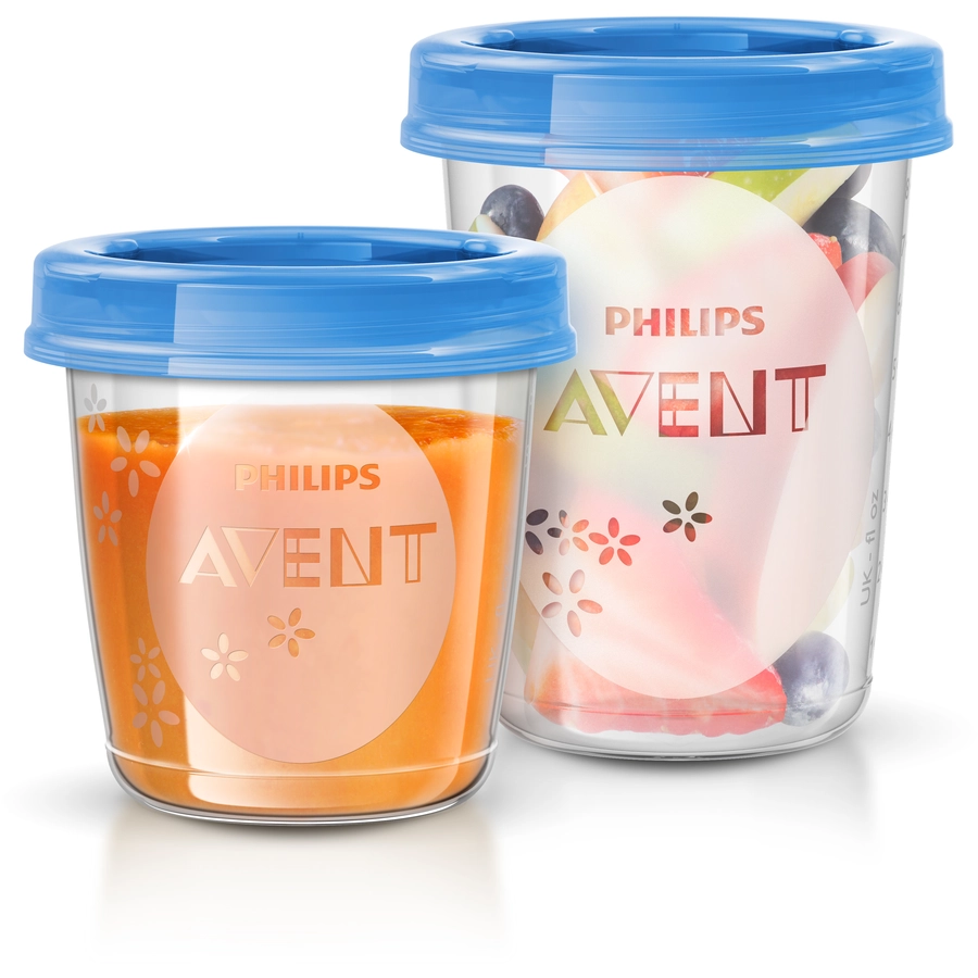Philips Avent Babynahrungszubereiter 4-in-1 Dampfgarer und Mixer SCF88501 in grün inkl. Aufbewahrungssystem für Babynahrung SCF72120