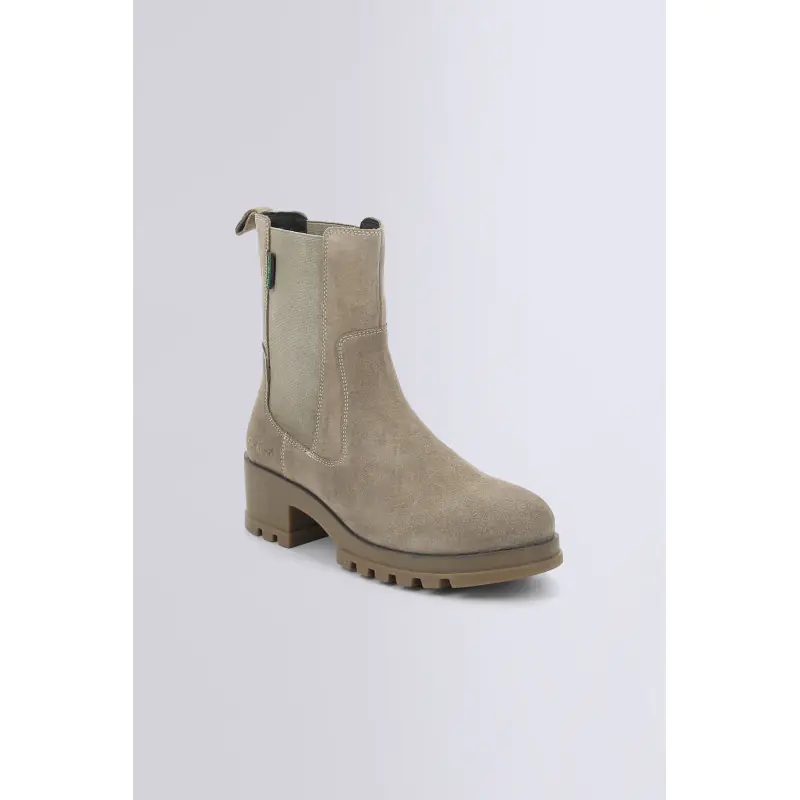 KICK HAPPY BEIGE ARGENT BOOTS Cuir Femme