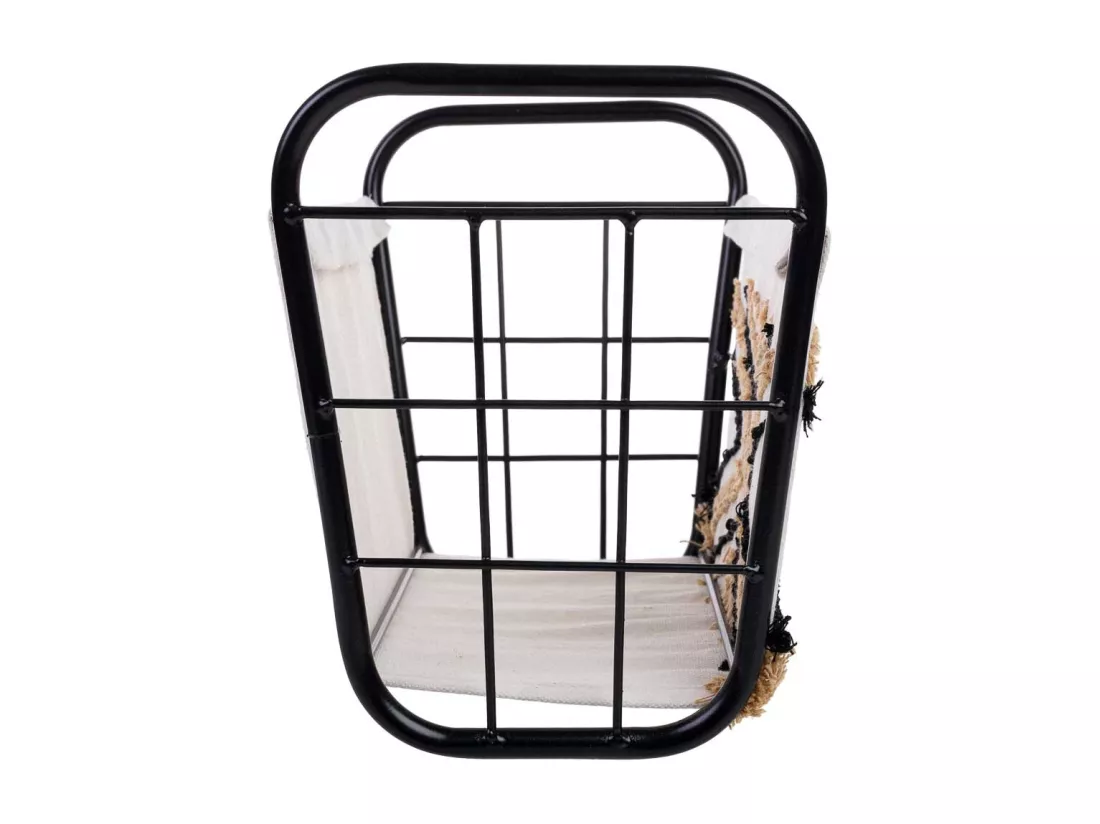 Panier de rangement en métal et tissu 31x18x17/23