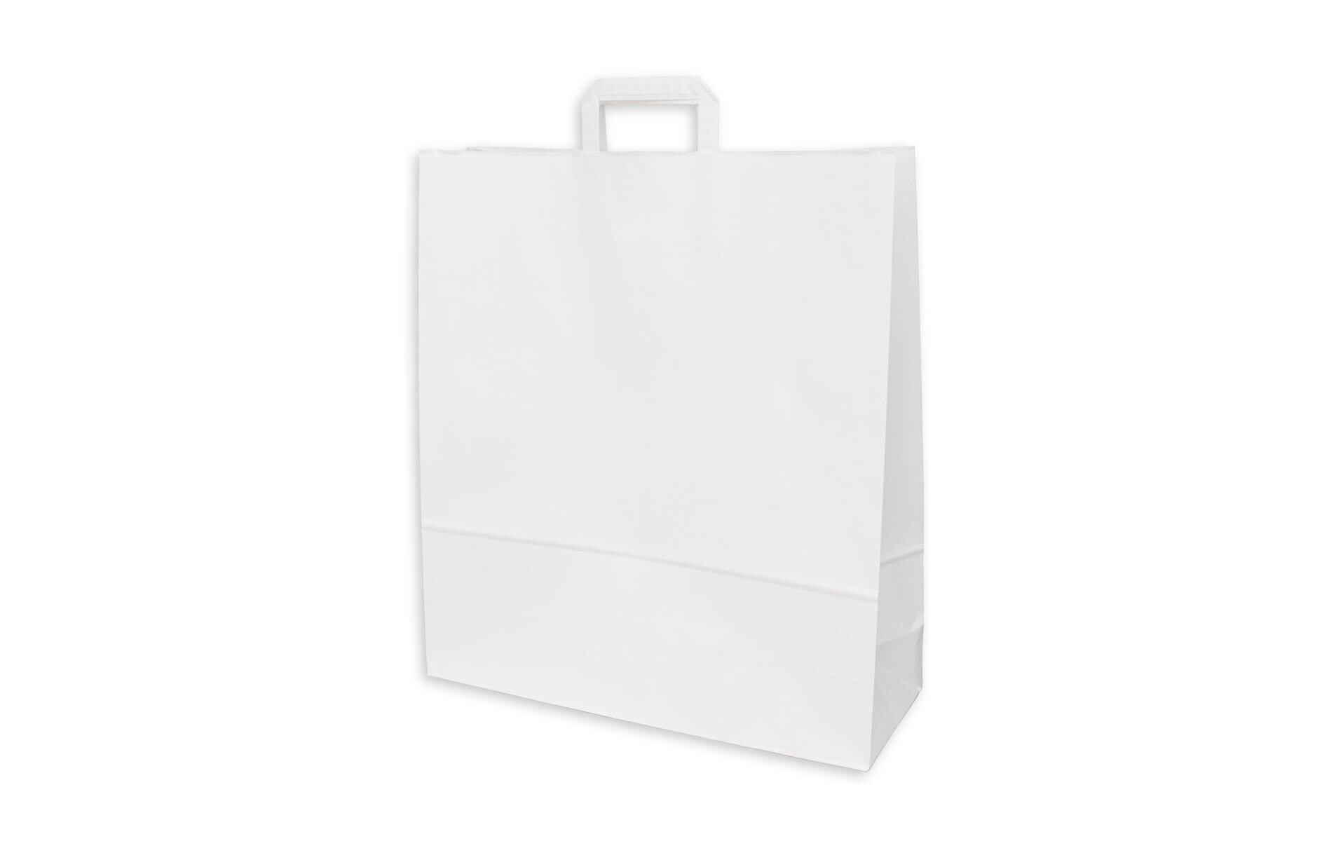 Geschenktüte mit Flachhenkel 45 x 15 x 49 cm 50 Stück, WeissPapiertasche
