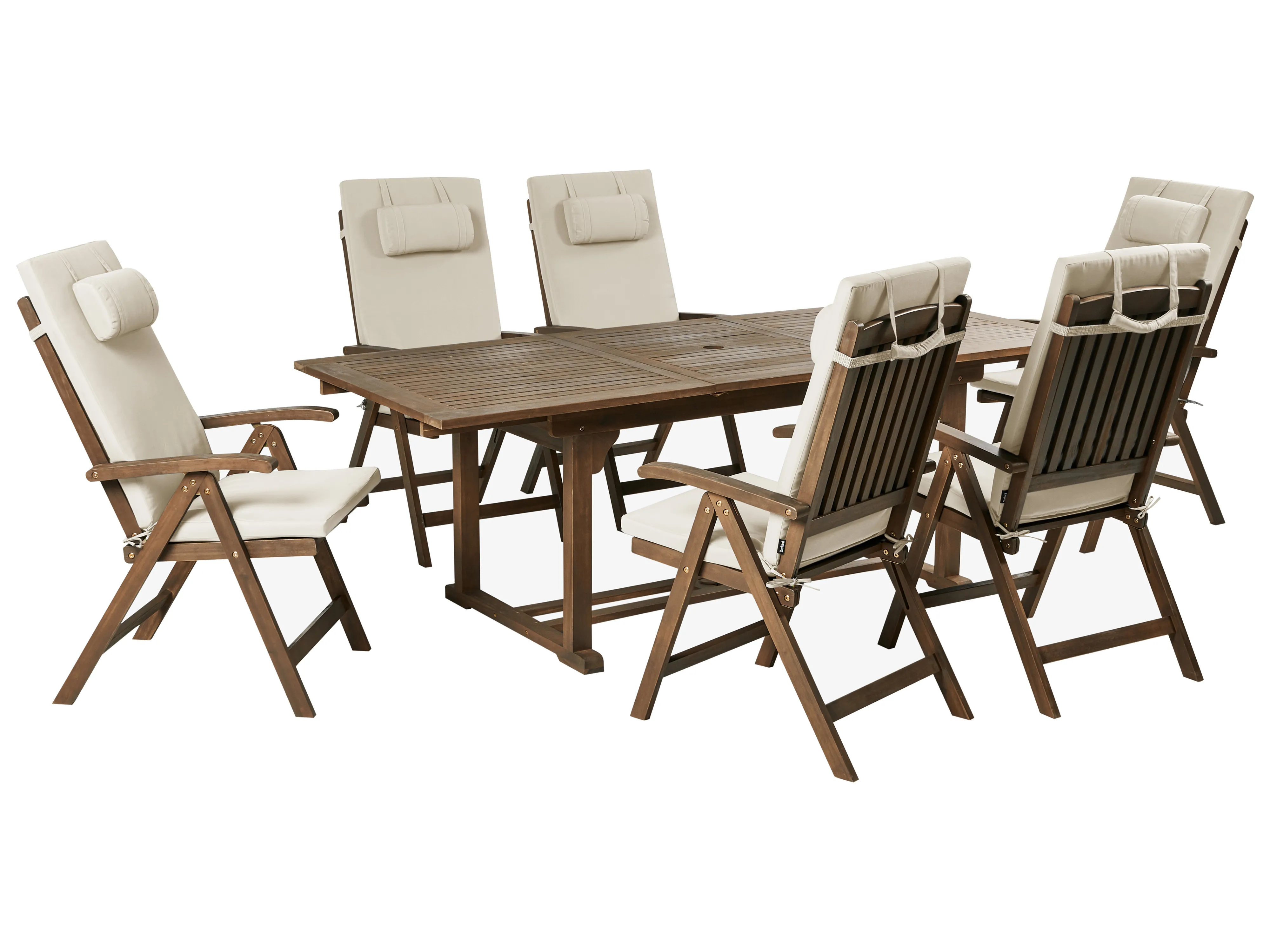 Tuinset 6-zits AMANTEA PREMIUM Acaciahout Taupe