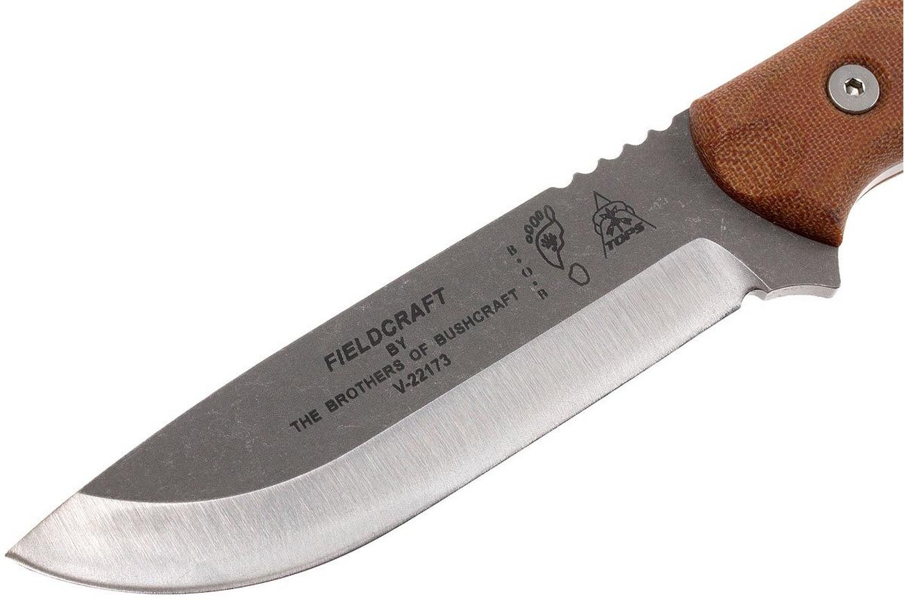 TOPS Knives B.O.B. Fieldcraft Brown Micarta, tumbled finish BROS-TBF