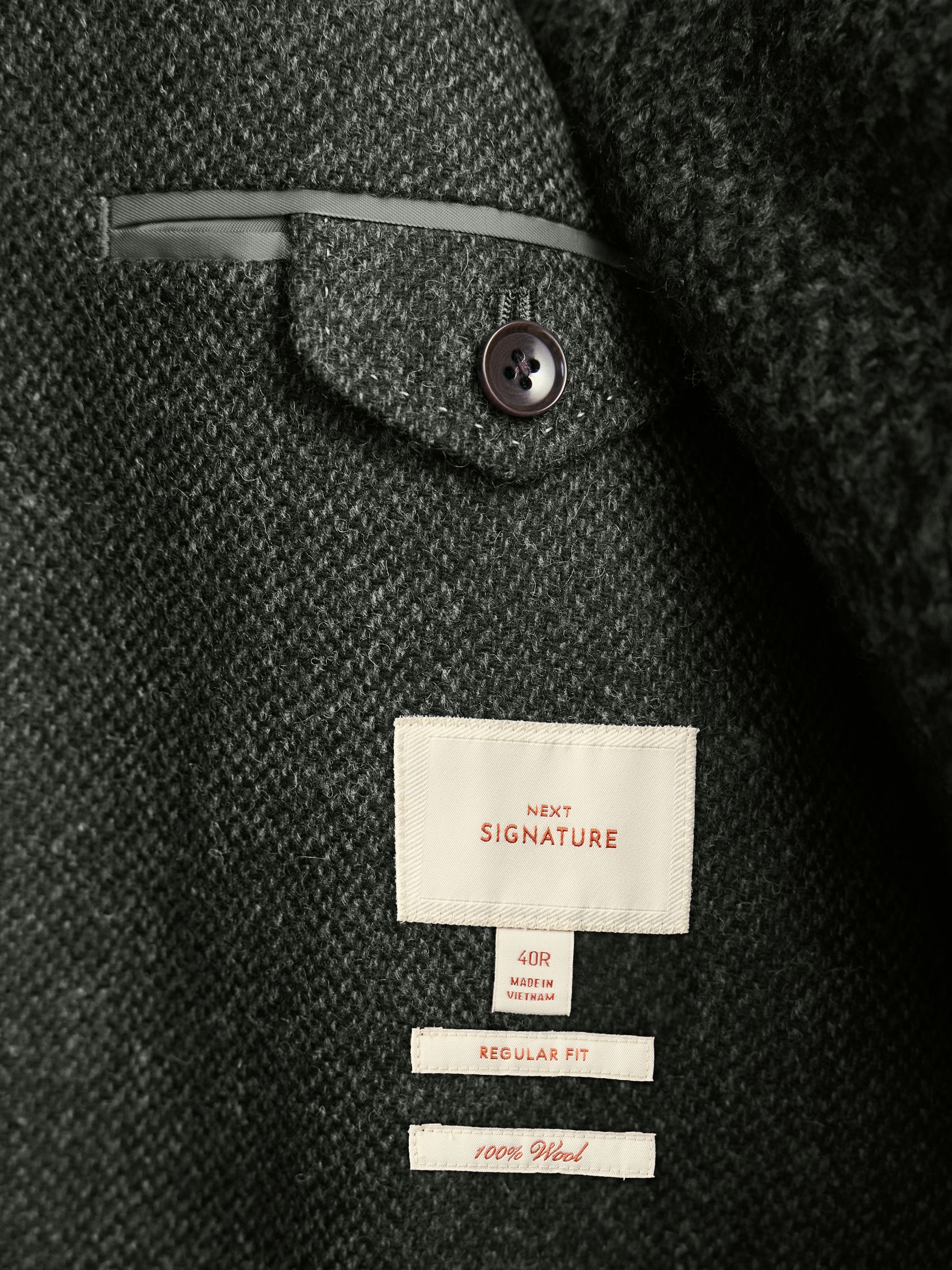 Groen - Signature Moons - Britse wollen blazer met textuur