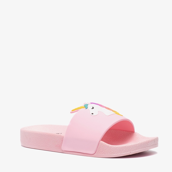 Meisjes badslippers roze met unicorn