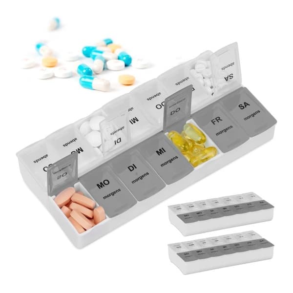 3-pack ukentlig nettbrettetui 7 dager 2 rom