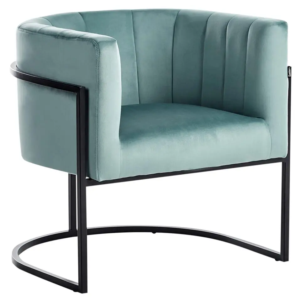 LARVIK II - Fauteuil - Mintgroen - Fluweel