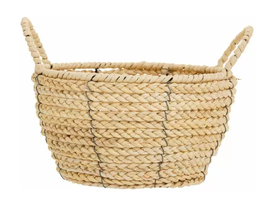 Panier en fibres naturelles et corde de papier marron D27x15/20,5