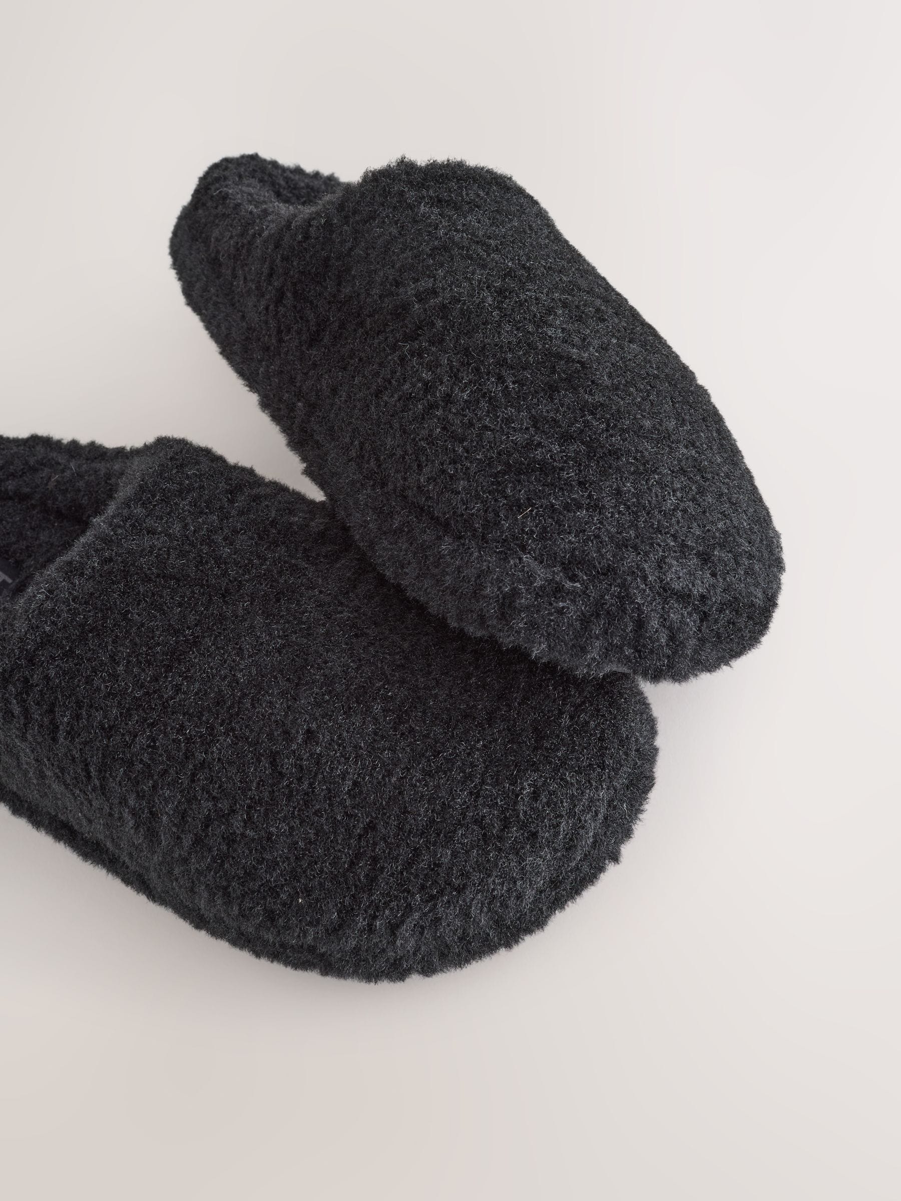 Zwart - Pantoffels met imitatiebont