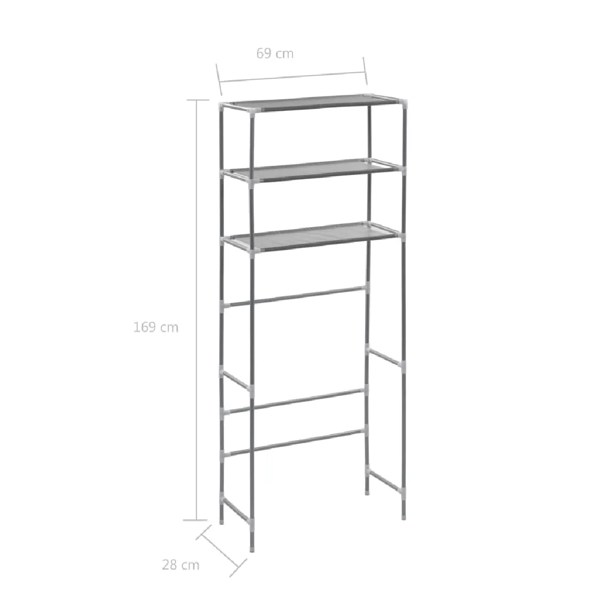 Helloshop26 Support de rangement 3 niveaux acier inox