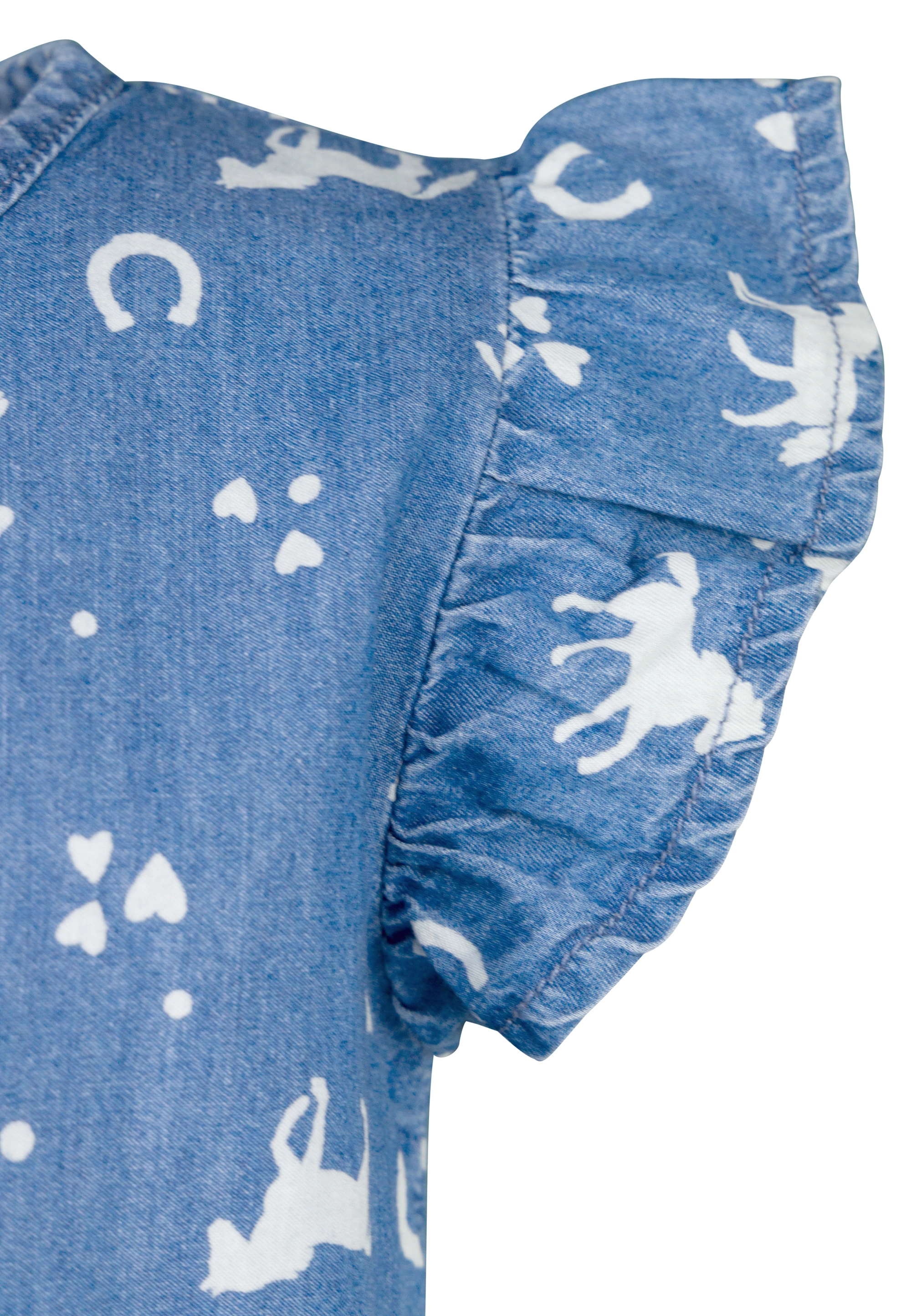 Jeanskleid HORSES AOP in mid blue