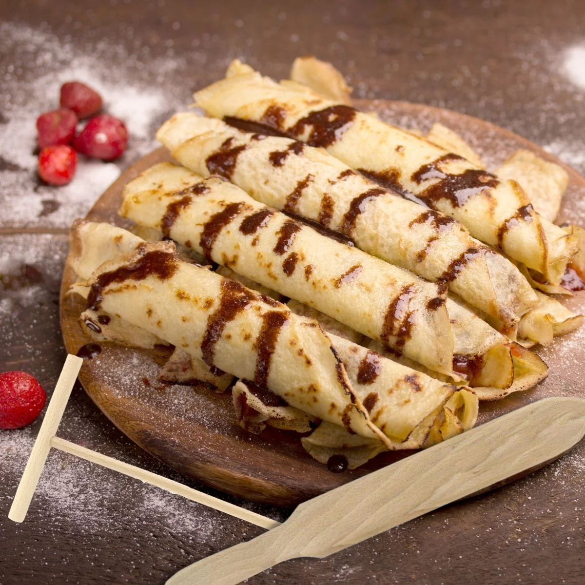 Ensemble de 2 ustensiles en bois pour crêpes Wood Edition Fackelmann
