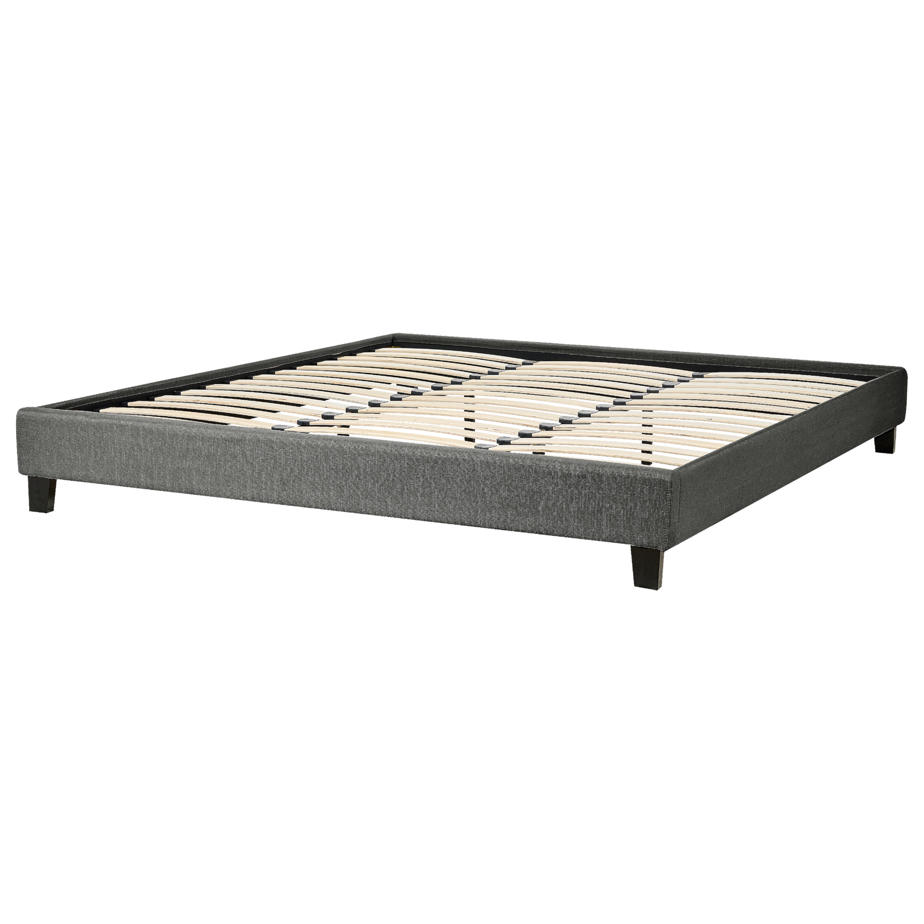 Beliani - ROANNE  - Tweepersoonsbed - Grijs - 180 x 200 cm - Polyester
