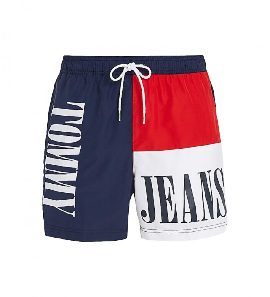Maiô Tommy Jeans azul-marinho com blocos de cores