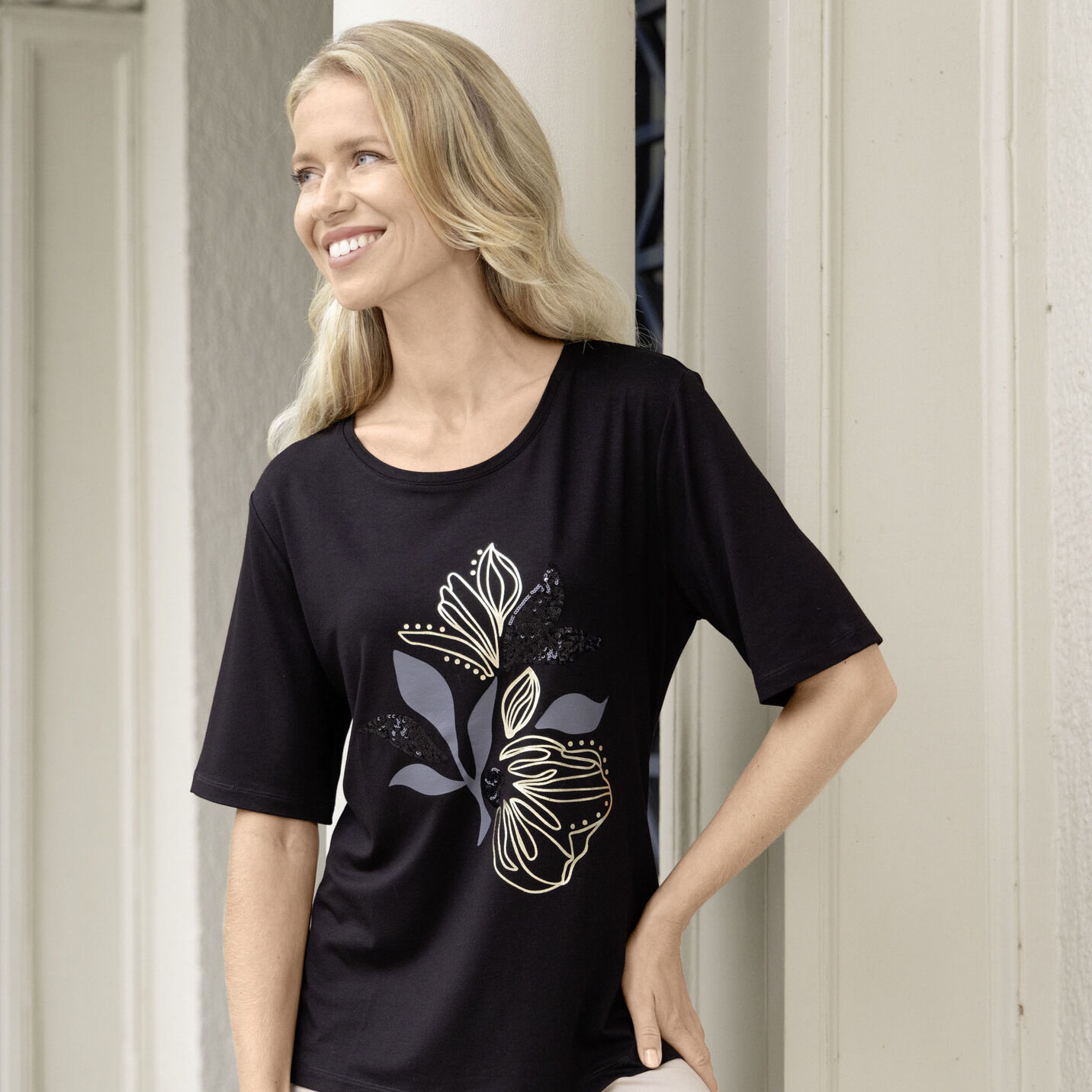 Shirt mit Paillettenzier