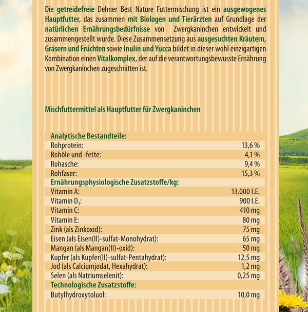 Dehner Best Nature Zwergkaninchenfutter, 2 kg