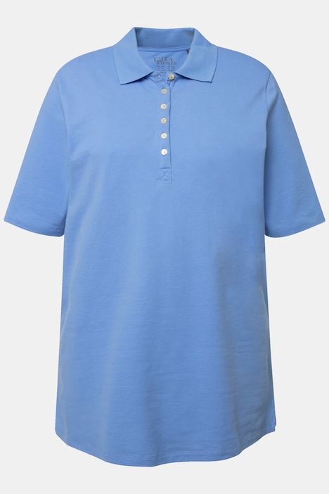 Poloshirt, Piqué, Polokragen, Samt-Knopfleiste, Halbarm