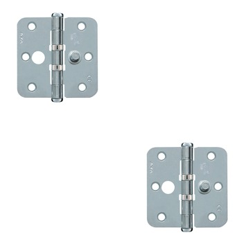 AXA Veiligheidsscharnier kogellager afgeronde hoeken SKG 2-sterren verzinkt 76x76 mm 2 stuks
