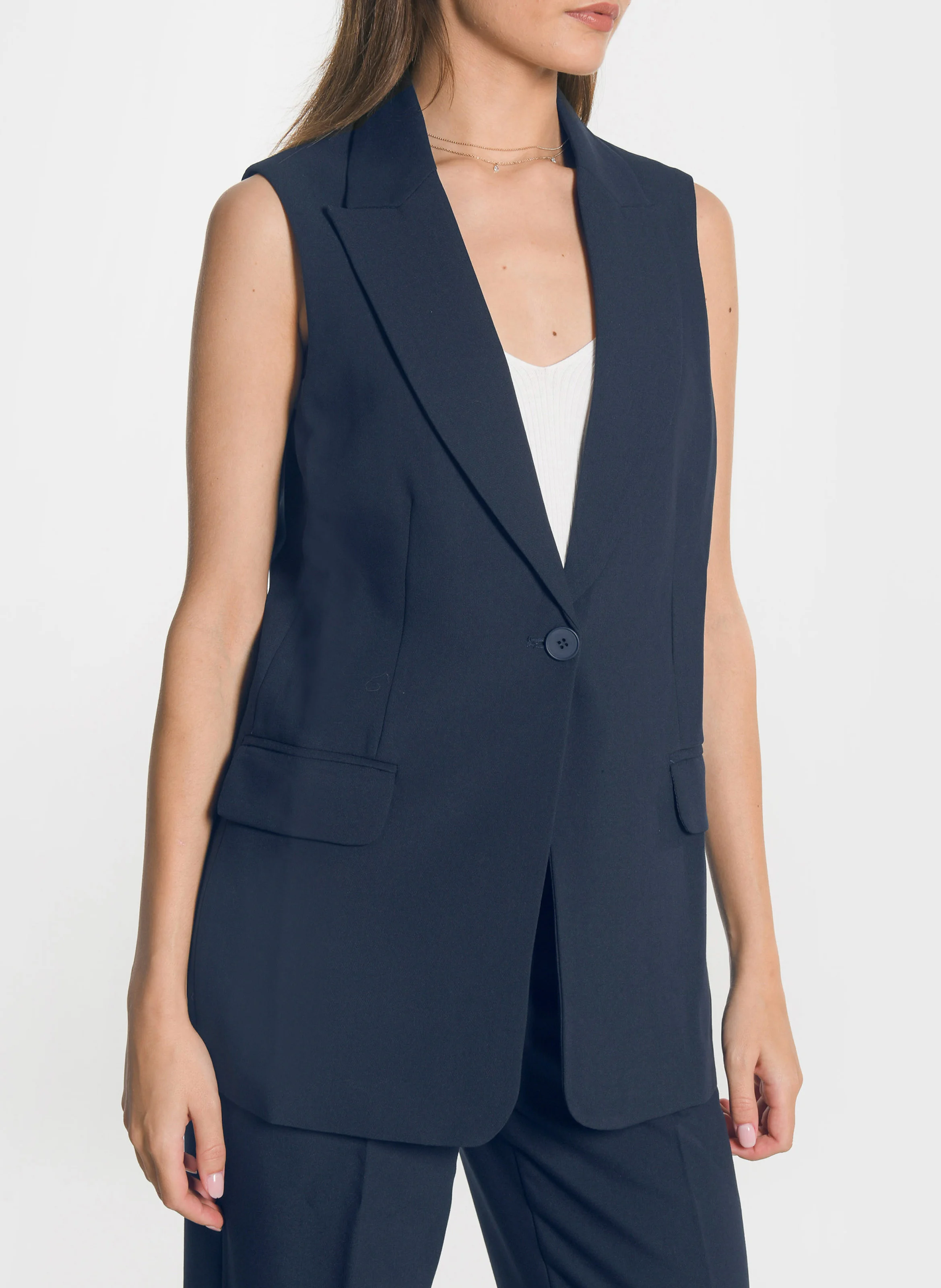 BRITNEY - Veste de tailleur sans manches| Bleu
