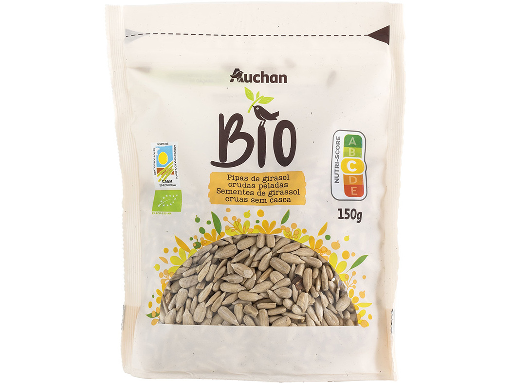 SEMENTES AUCHAN GIRASSOL BIO SEM PELE 150G