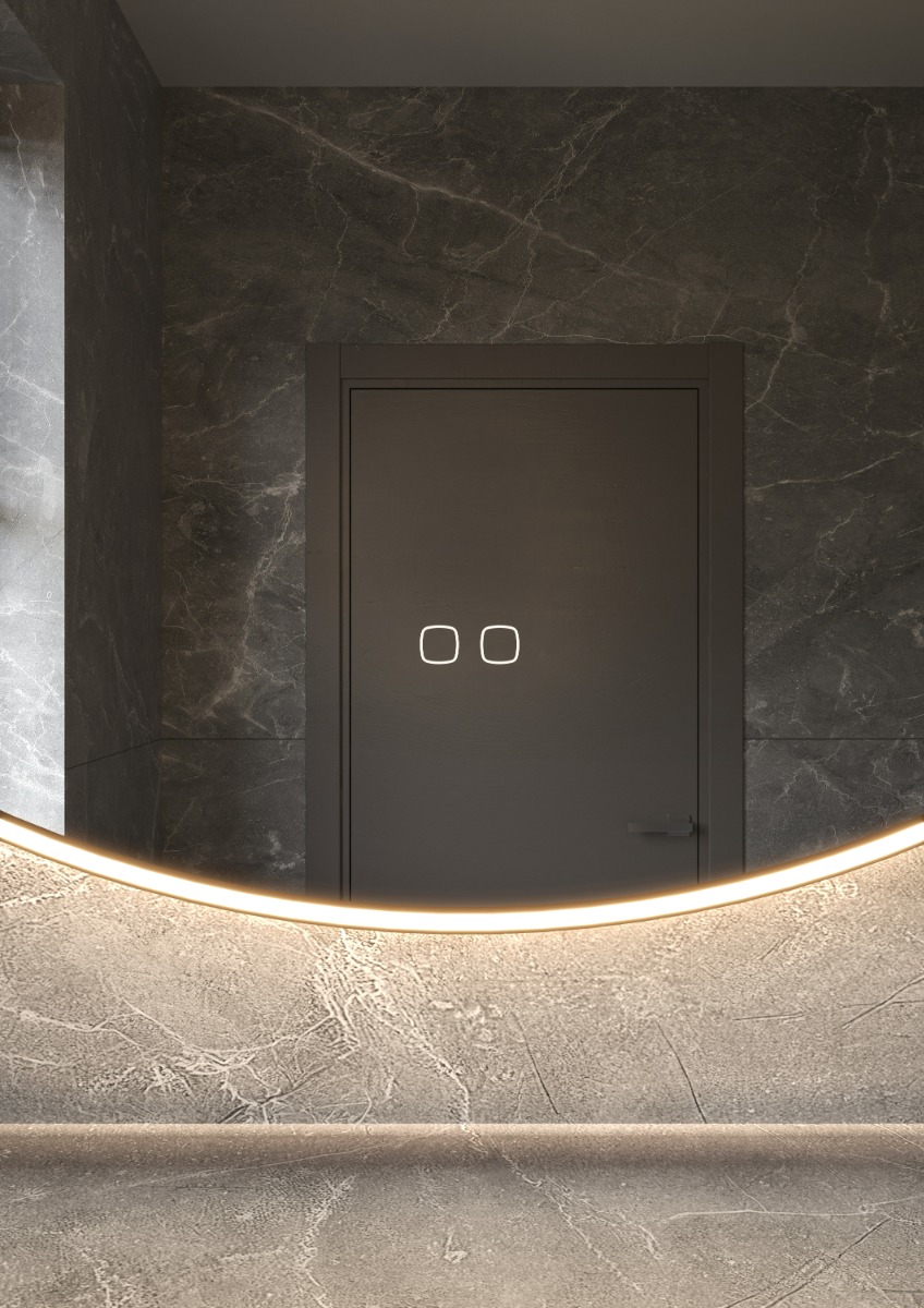 Hipp Design 013 Phantom spiegel brons met verlichting en verwarming 100x100cm