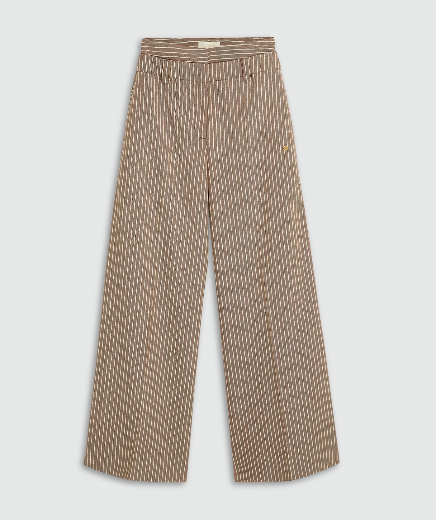 JV-SCOUT high waisted wide leg pantalon met strepen - burgundy stripe