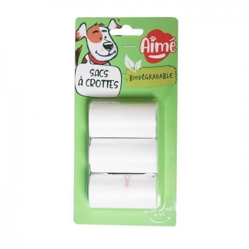 Sacos biodegradáveis AIME para cães.