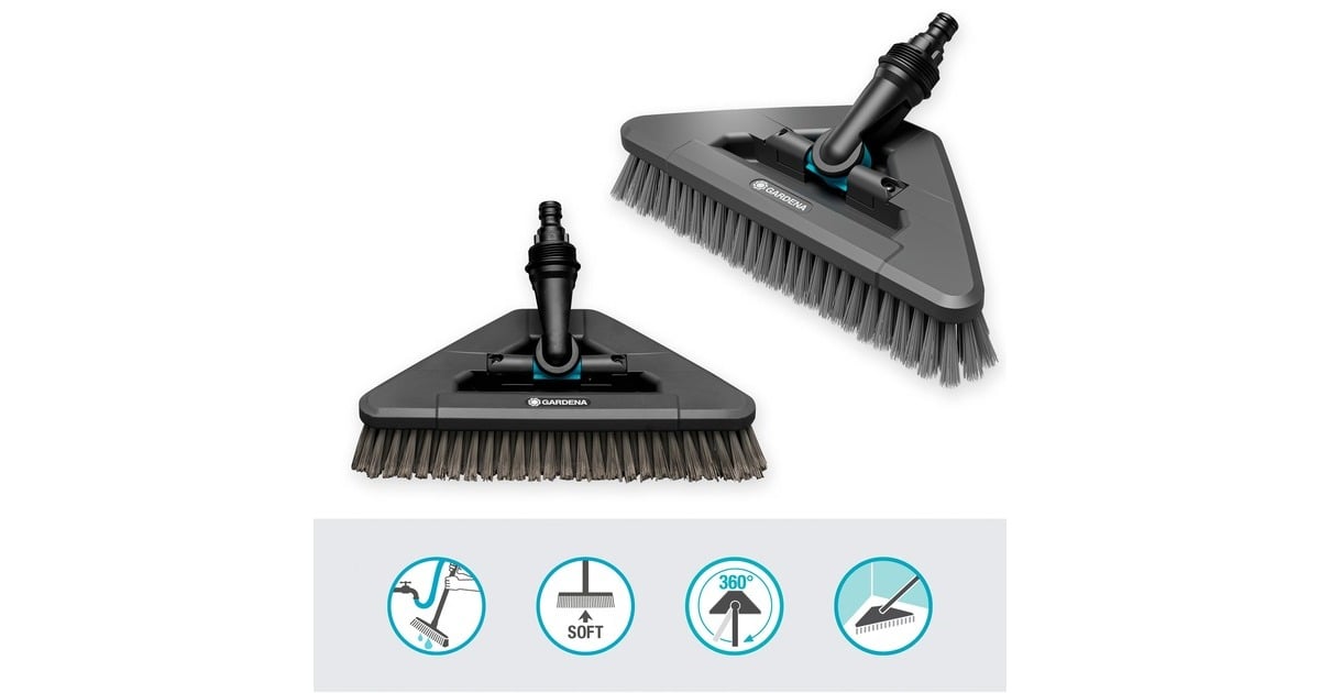GARDENACleansystem steelborstel Soft Flex wasborstel  (Grijs, 18812-20)