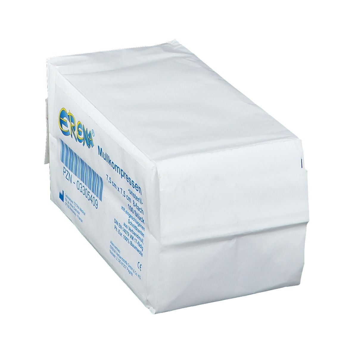 Erena® Mullkompressen 7,5 x 7,5 cm unsteril 8-fach