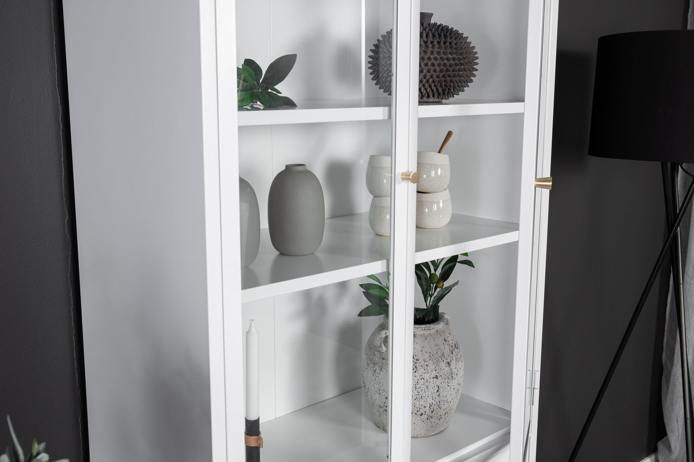 FjÃ´rd - Vitrinekast Wit Staal - 80x40,5x190cm - Bakal