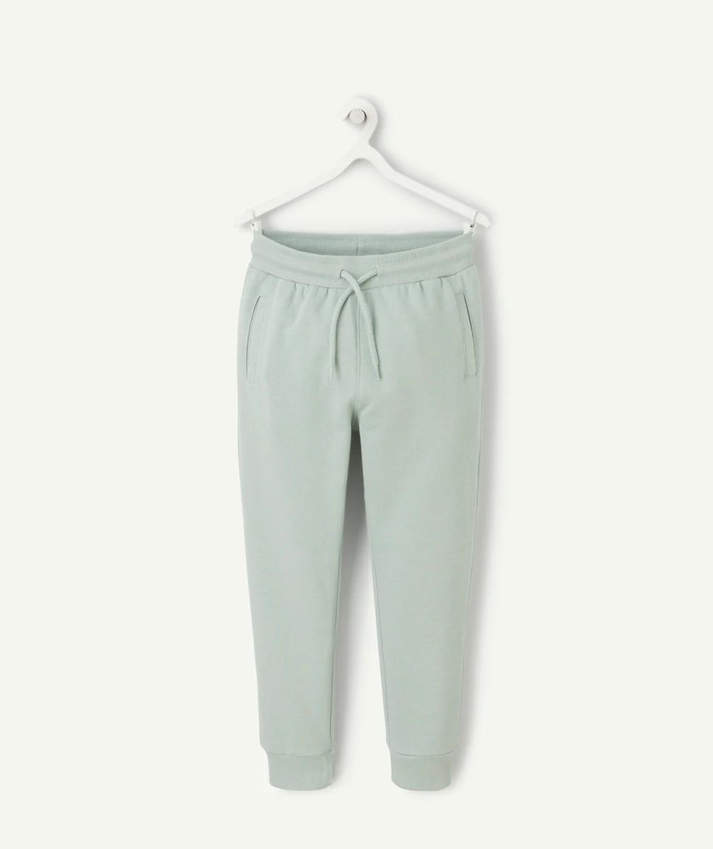 JOGGING GARÇON EN COTON BIOLOGIQUE VERT AVEC POCHES