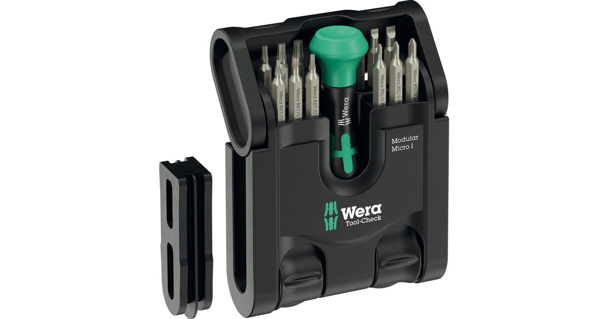 WeraTool-Check Modular Micro 1, 21‑delig bitset  (Zwart/groen)