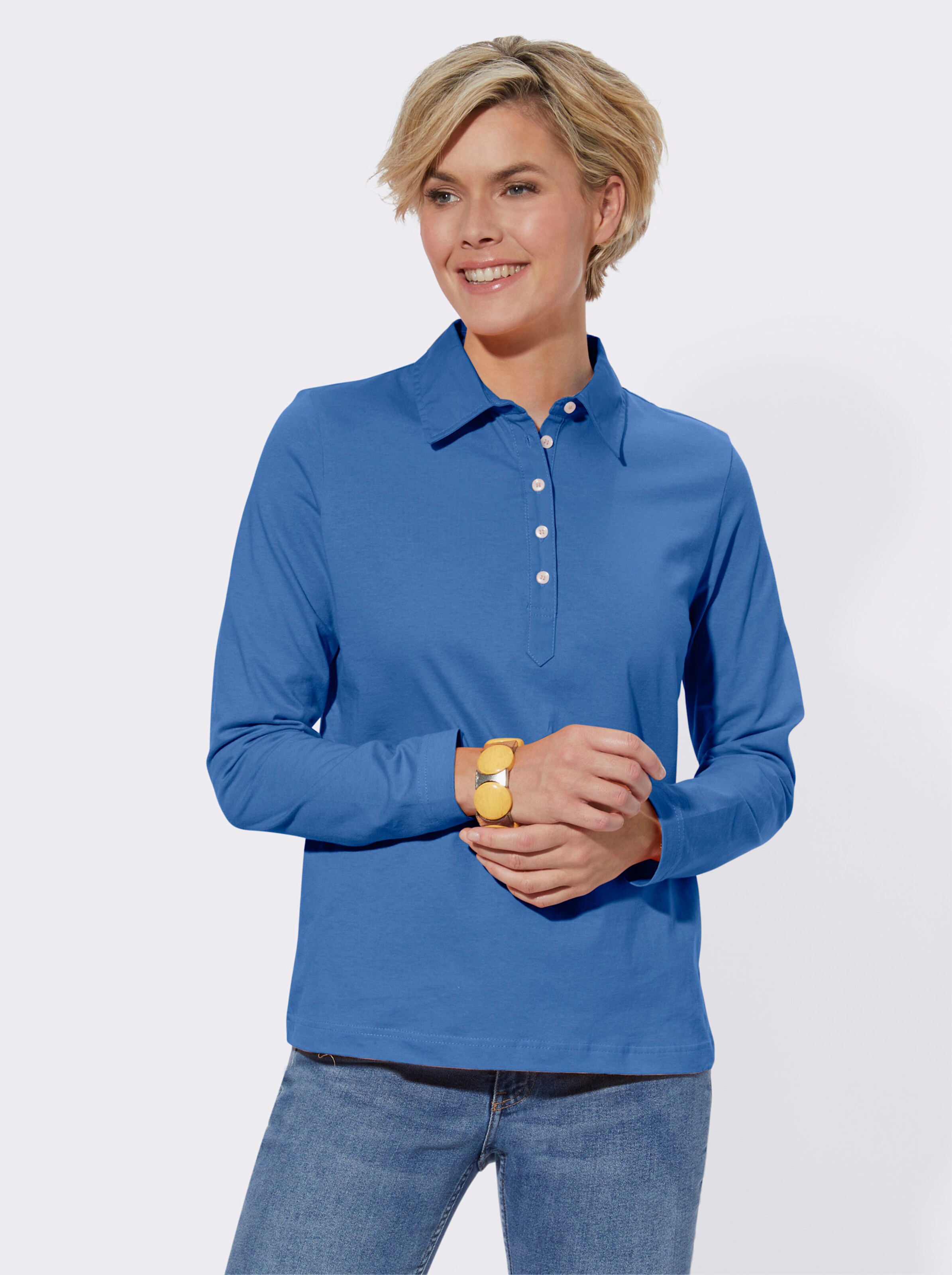 Langarm-Poloshirt